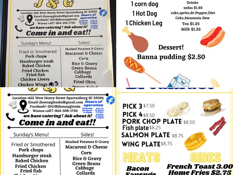 J & G Family Restaurant and Catering Menu