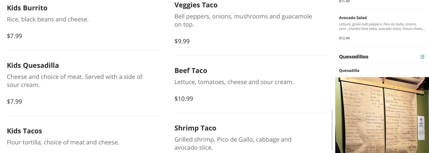 Burrito Hub Menu