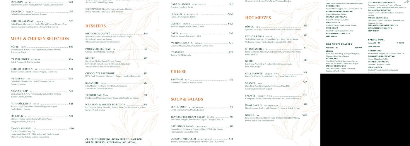 Agora Dc Mediterranean Restaurant Menu