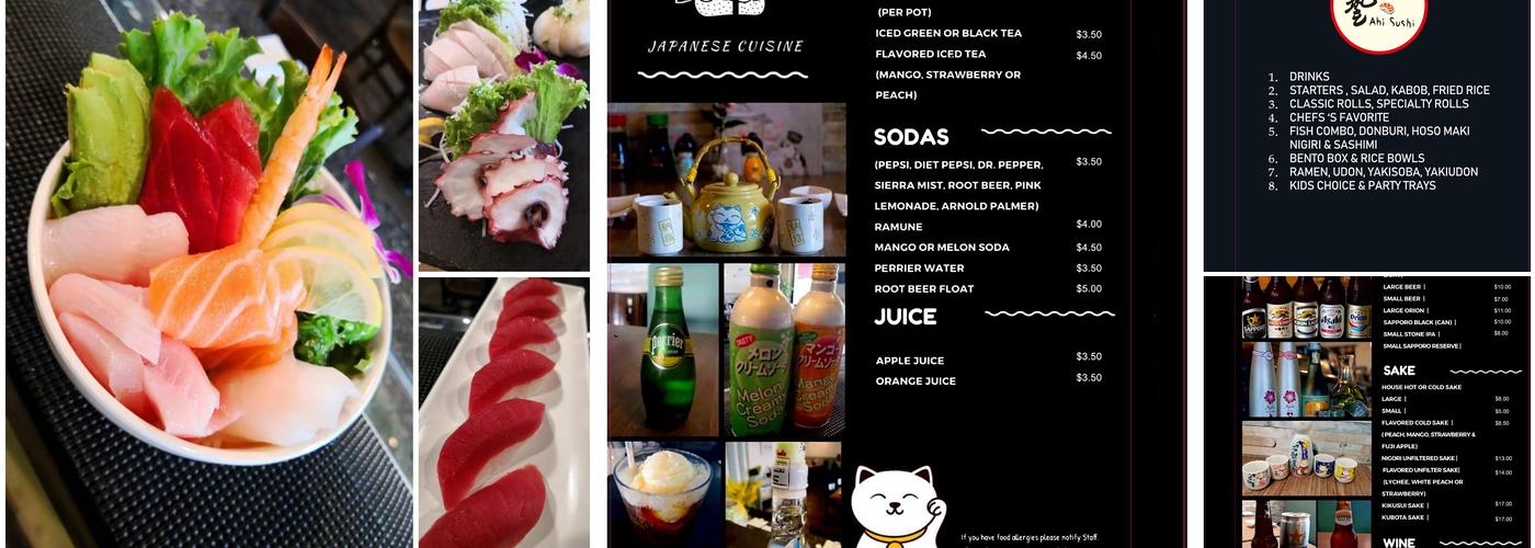 Ahi Sushi Menu