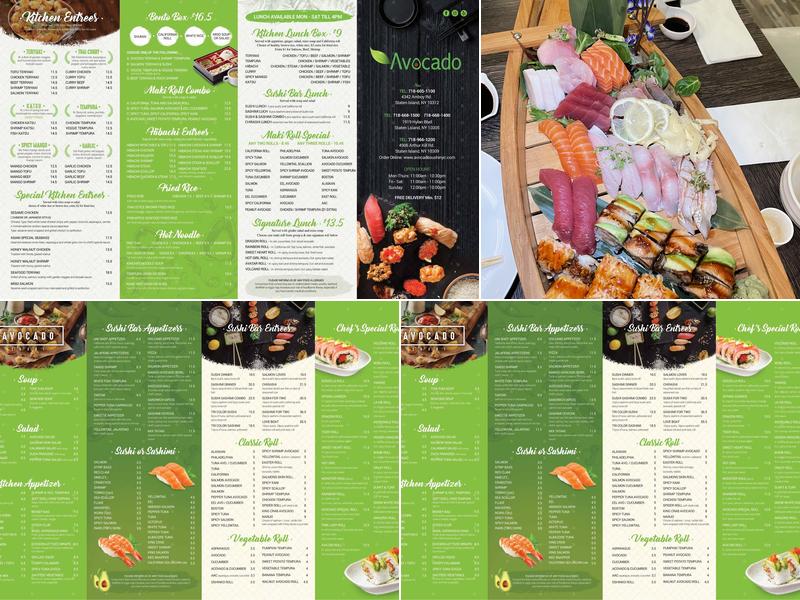 Avocado Sushi Menu