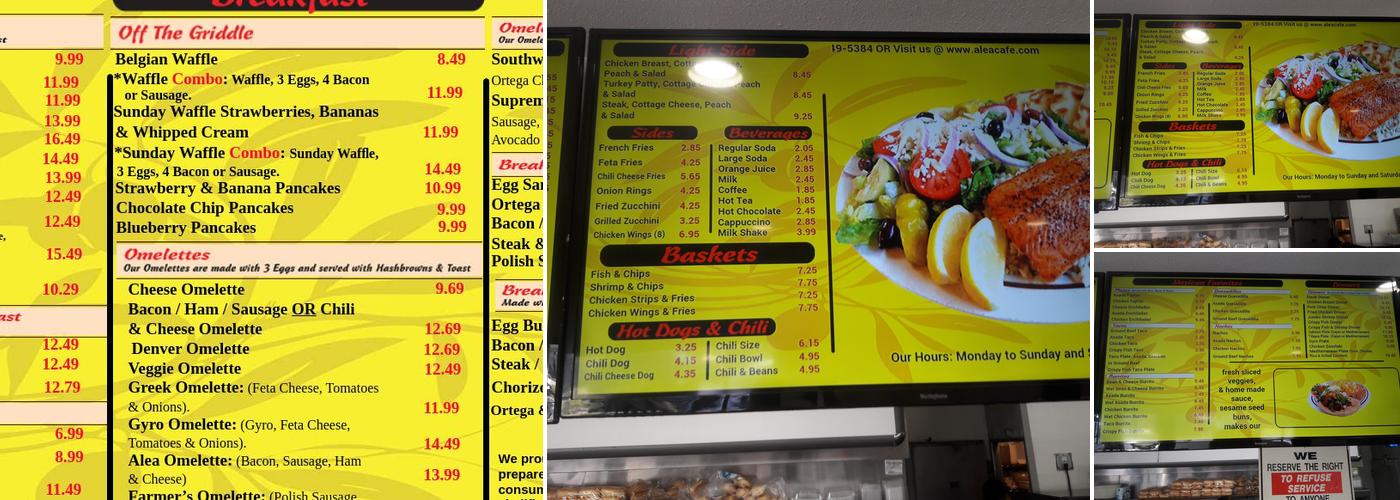 Alea Cafe Long Beach Menu