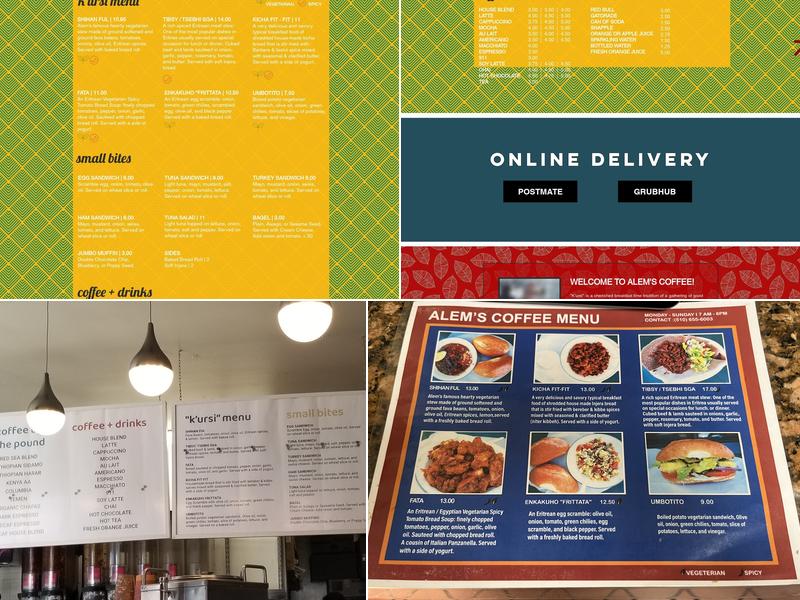 Alem's Coffee Menu