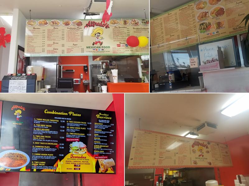 Alfredo's Mexican Food Menu