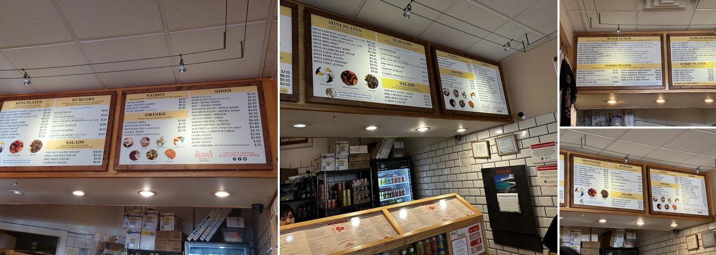 Aloha Eats Menu