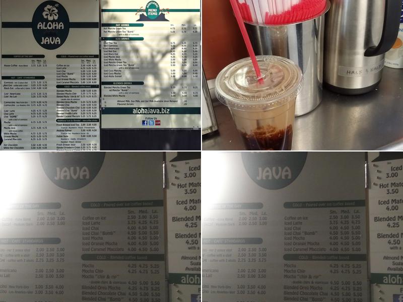 Aloha Java Menu
