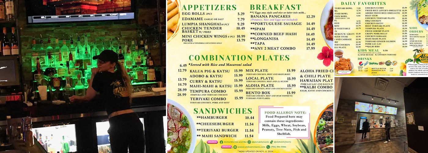 Aloha Kitchen and Bar Menu