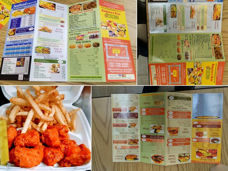 America's Best Wings Menu