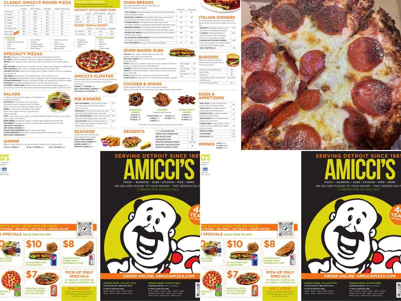 Amicci's Pizza Menu