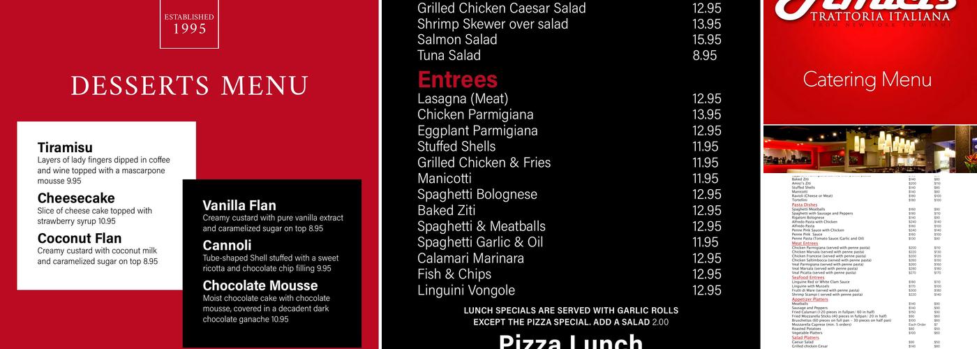 Amici's Menu