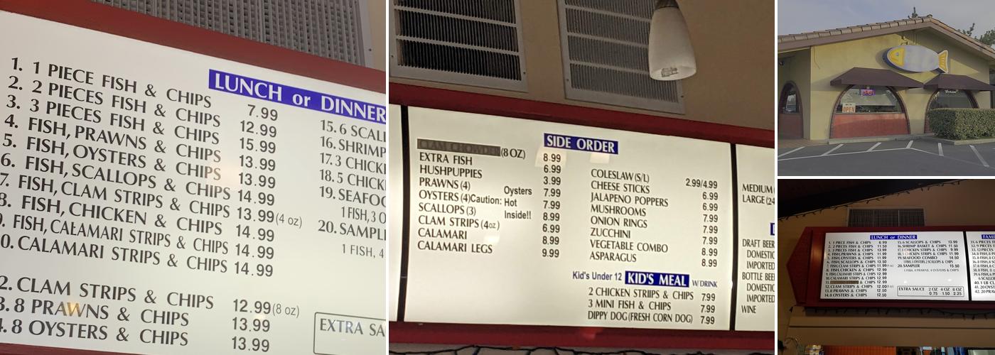 Anchors Fish & Chips Menu