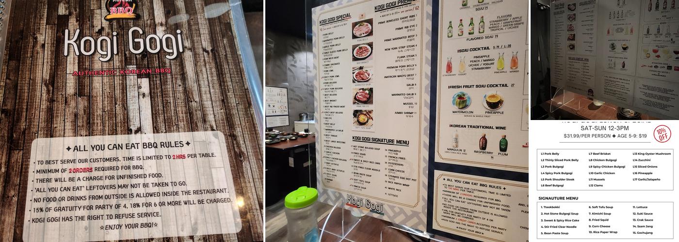 Kogi Gogi BBQ Menu