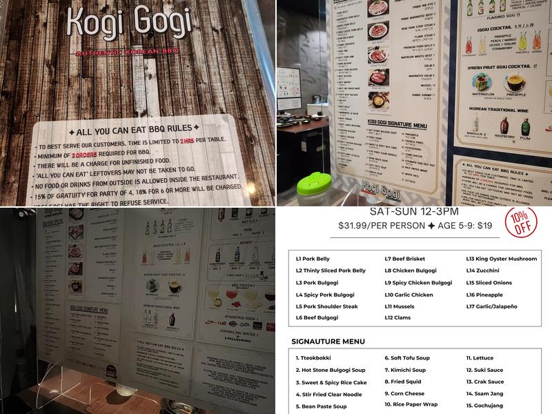 Kogi Gogi BBQ Menu