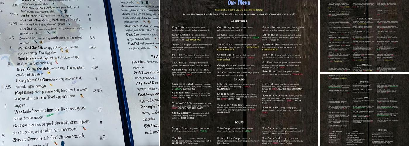 Andy's Thai Kitchen Menu