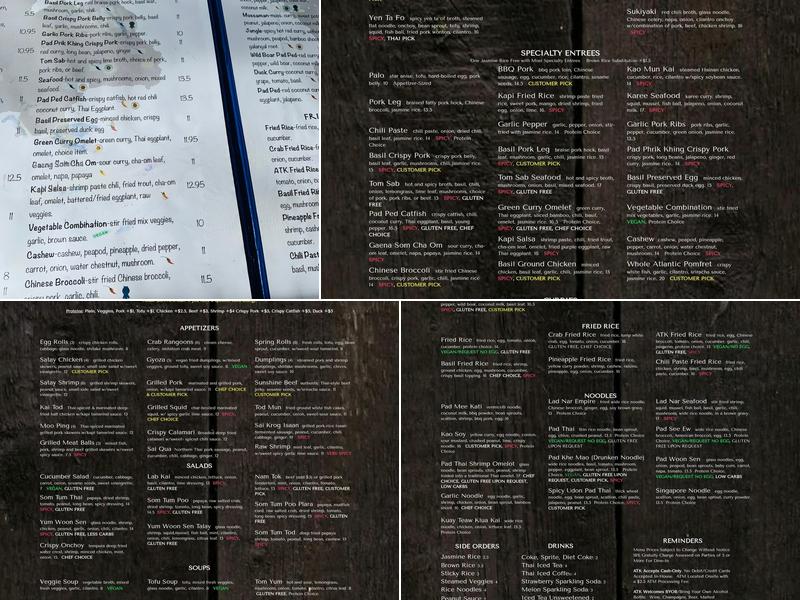 Andy's Thai Kitchen Menu