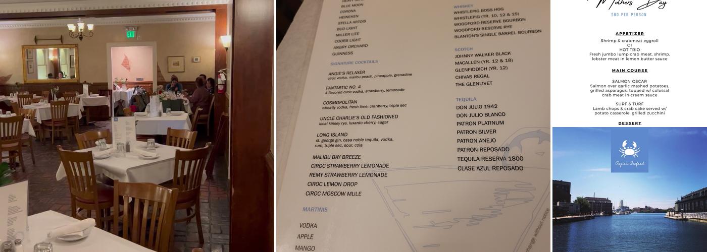 Angie's Seafood Menu