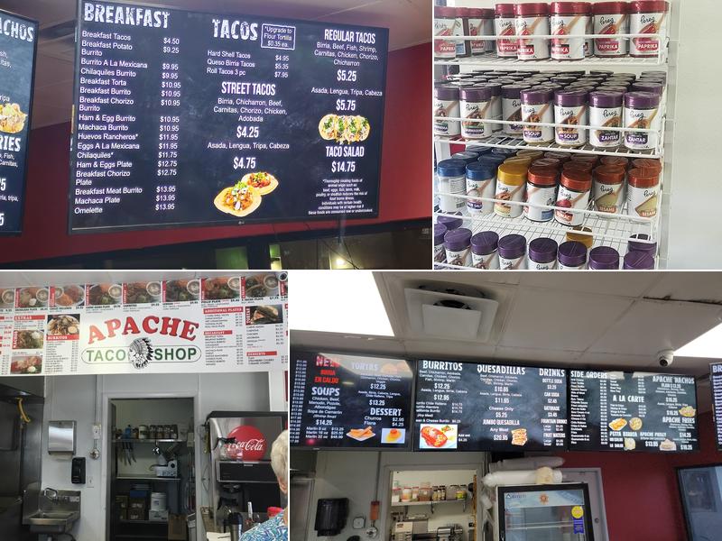 Apache Taco Shop Menu