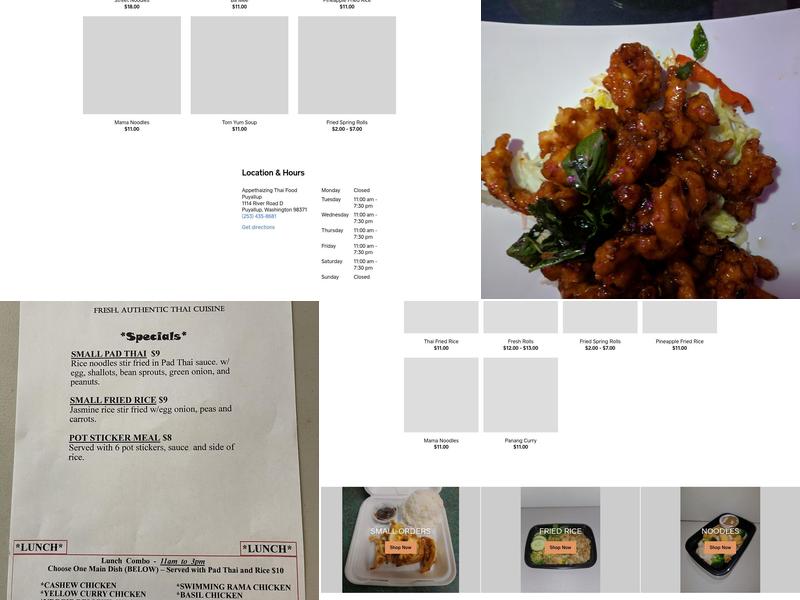 Appethaizing Thai Food Puyallup Menu