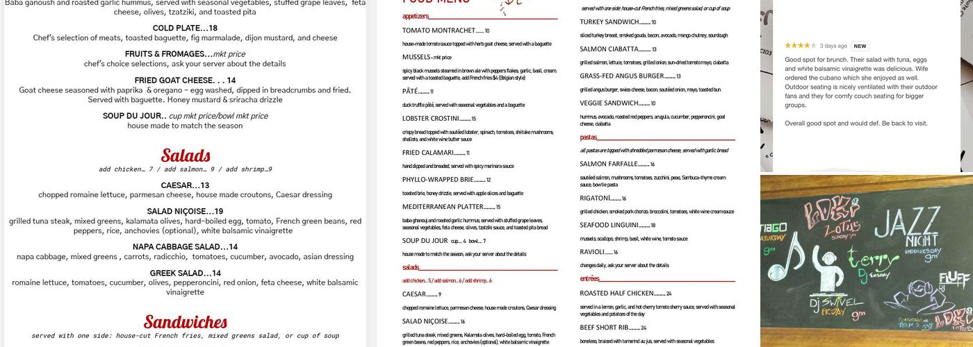 Apres Diem Menu