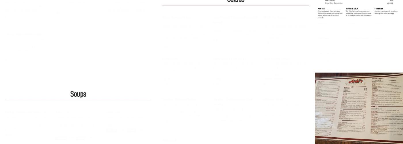 Archi's Thai Bistro Menu