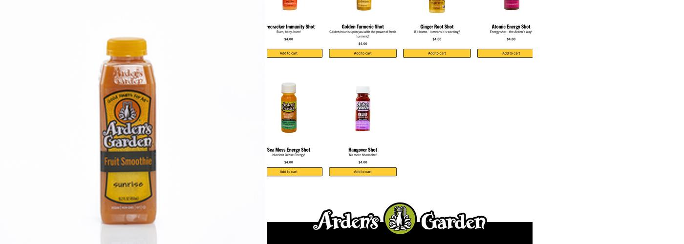 Arden's Garden Juices and Smoothies Marietta Menu