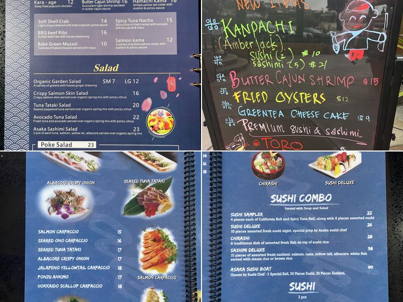 Asaka Menu