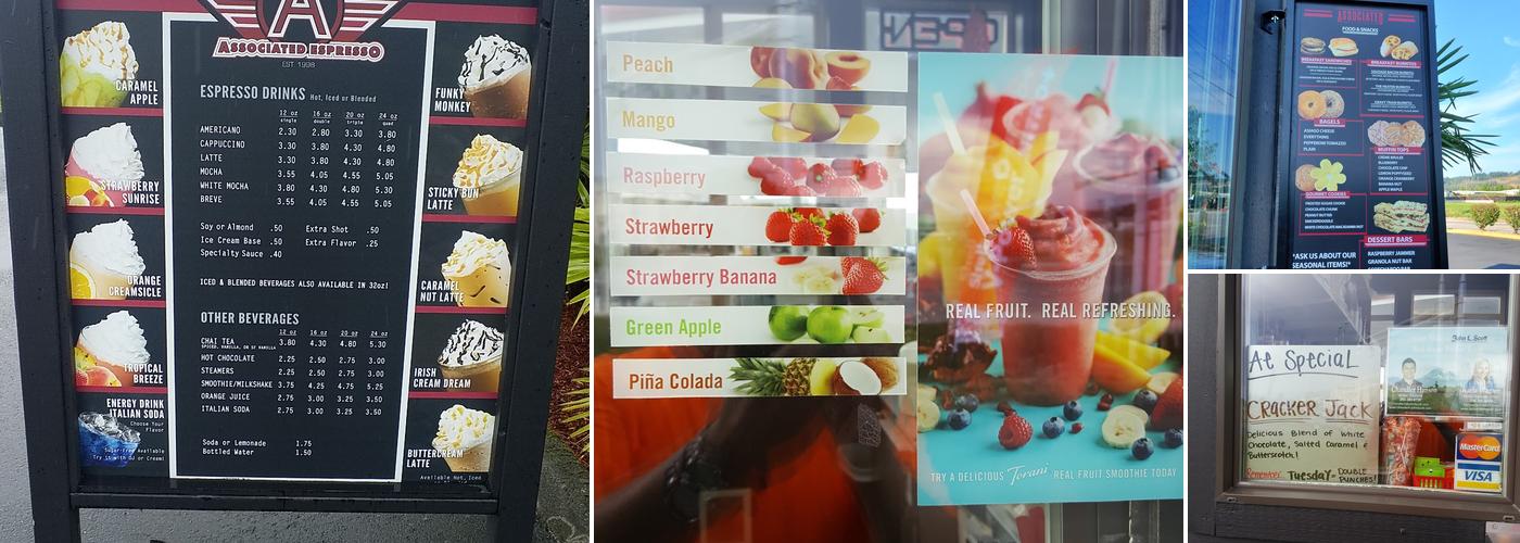 Associated Espresso Menu