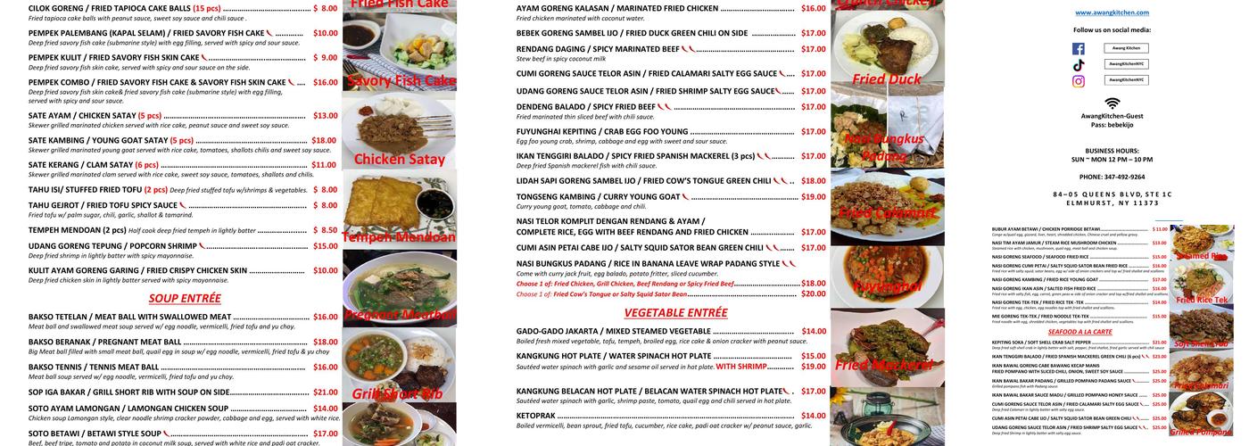 Awang Kitchen Menu
