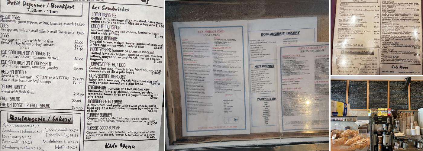 Des Ambassades Menu