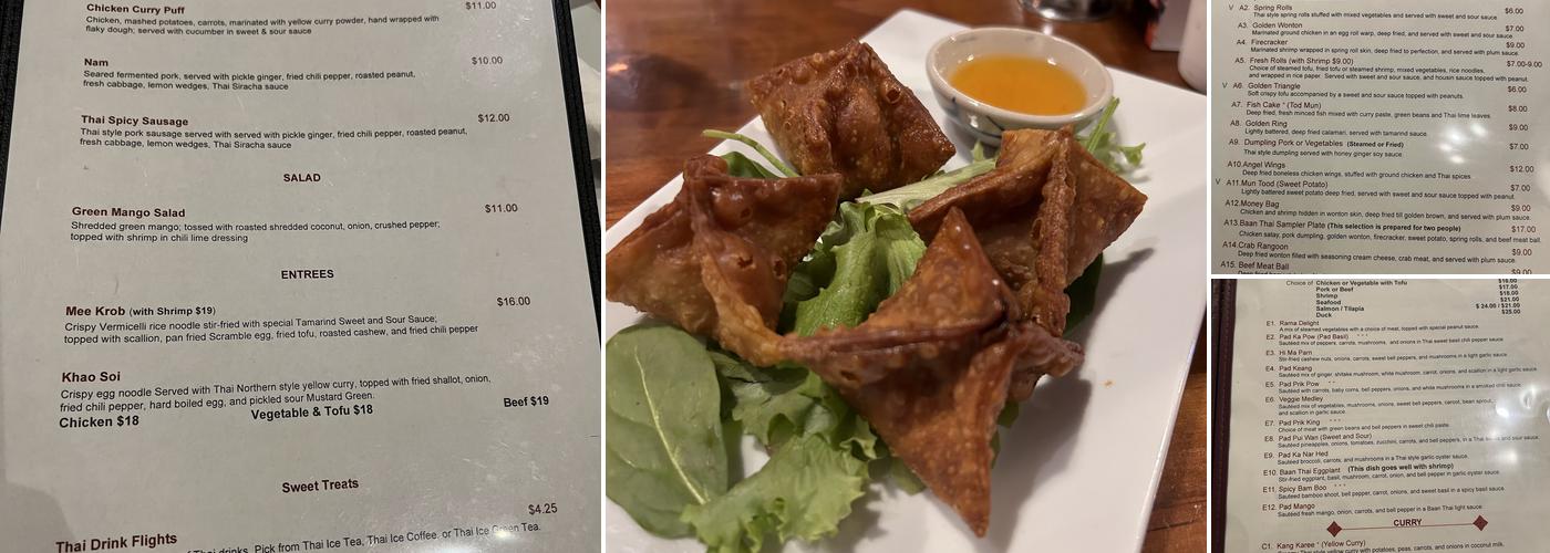 Baan Thai Thai cuisine Menu