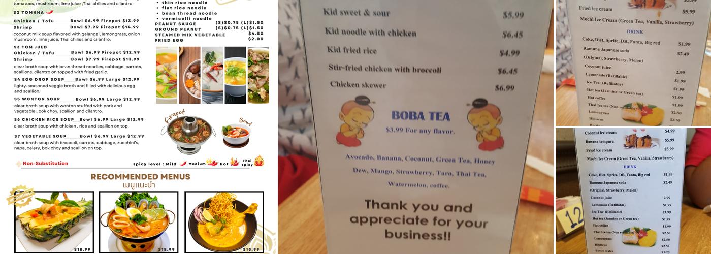 BAANTHAI THAI CUISINE Menu