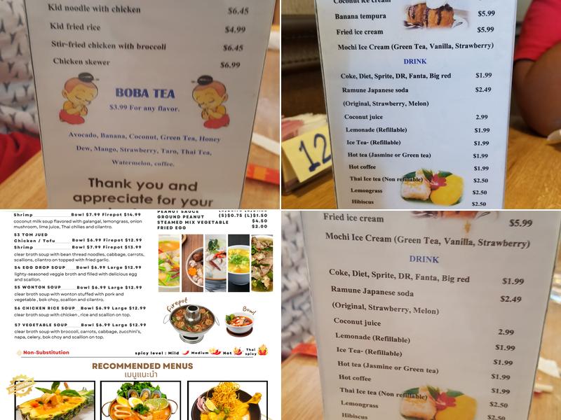 BAANTHAI THAI CUISINE Menu