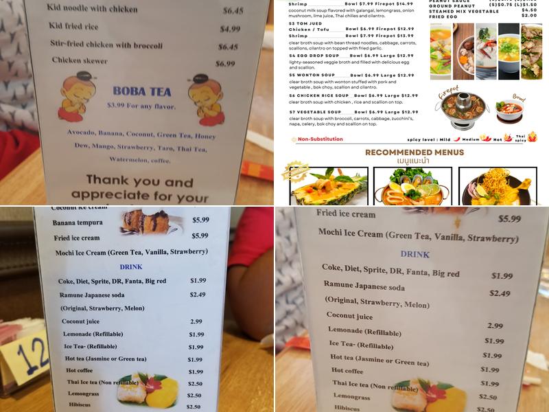 BAANTHAI THAI CUISINE Menu