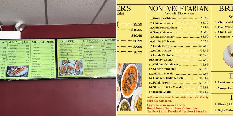Baba's Village Menu