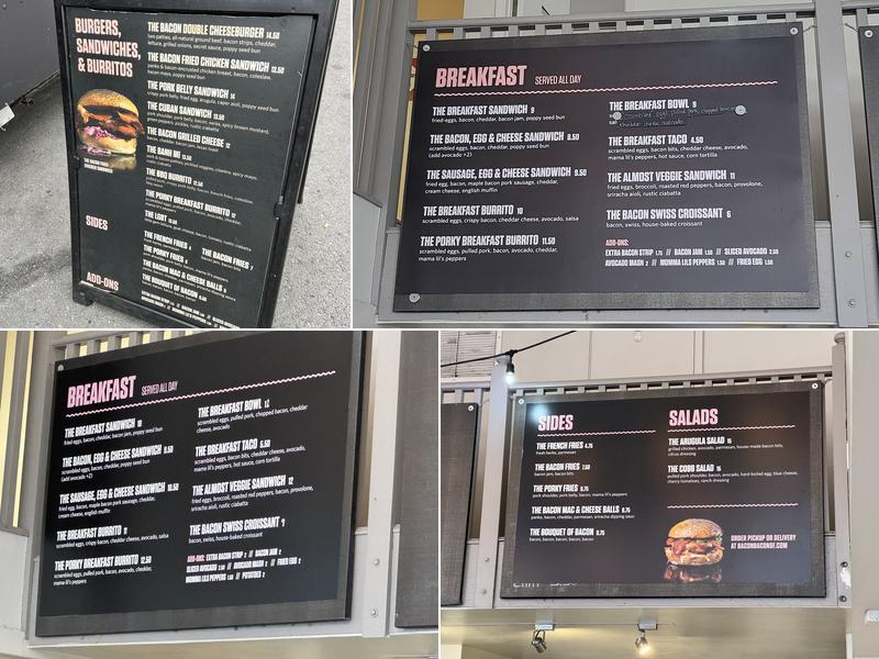 Bacon Bacon Menu