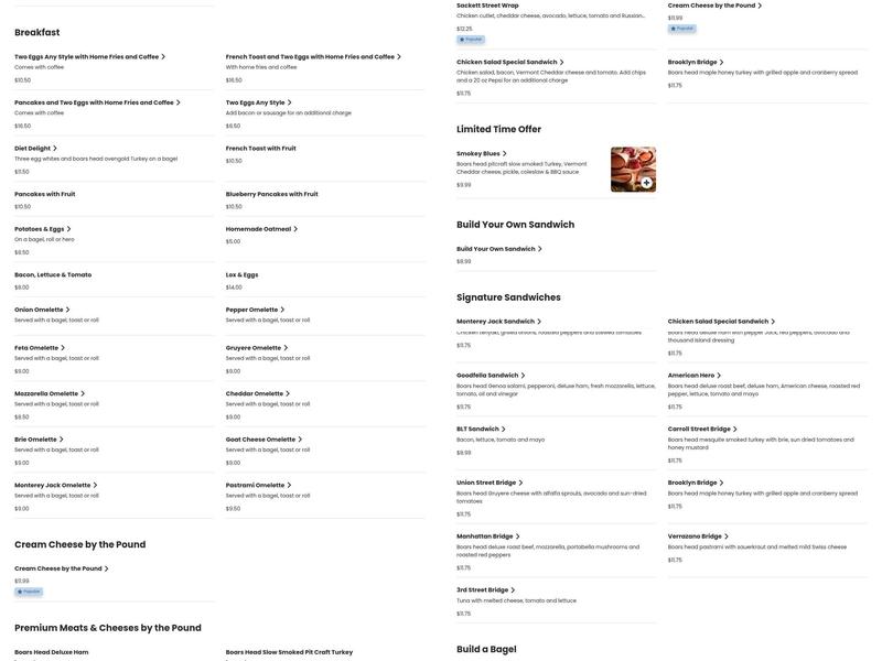 Bagels By the Park Menu