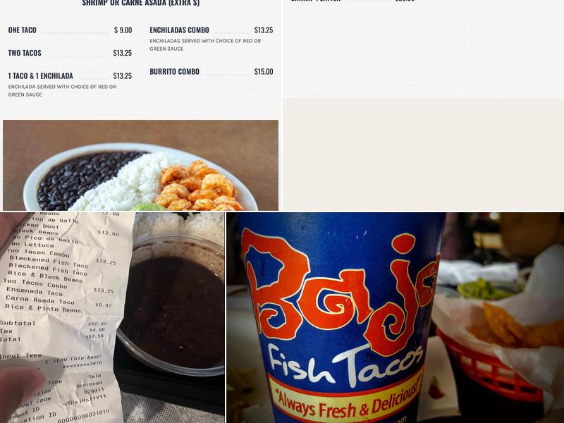 Baja Fish Tacos Menu