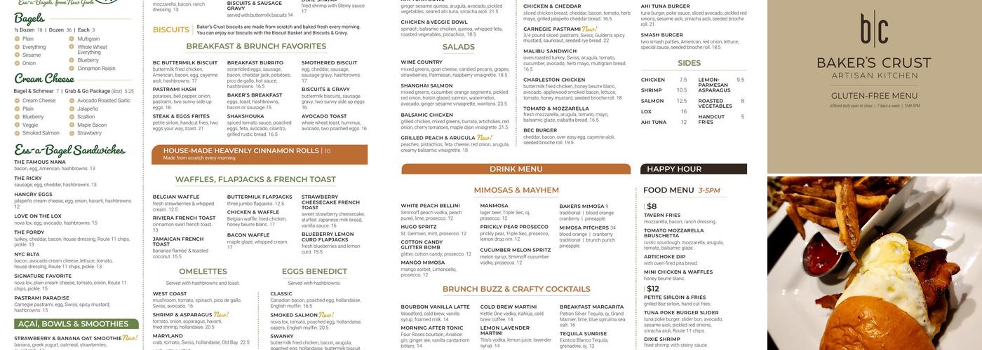 Baker's Crust Artisan Kitchen Menu