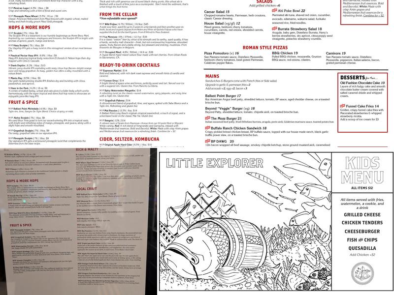 Ballast Point Brewing Long Beach Menu