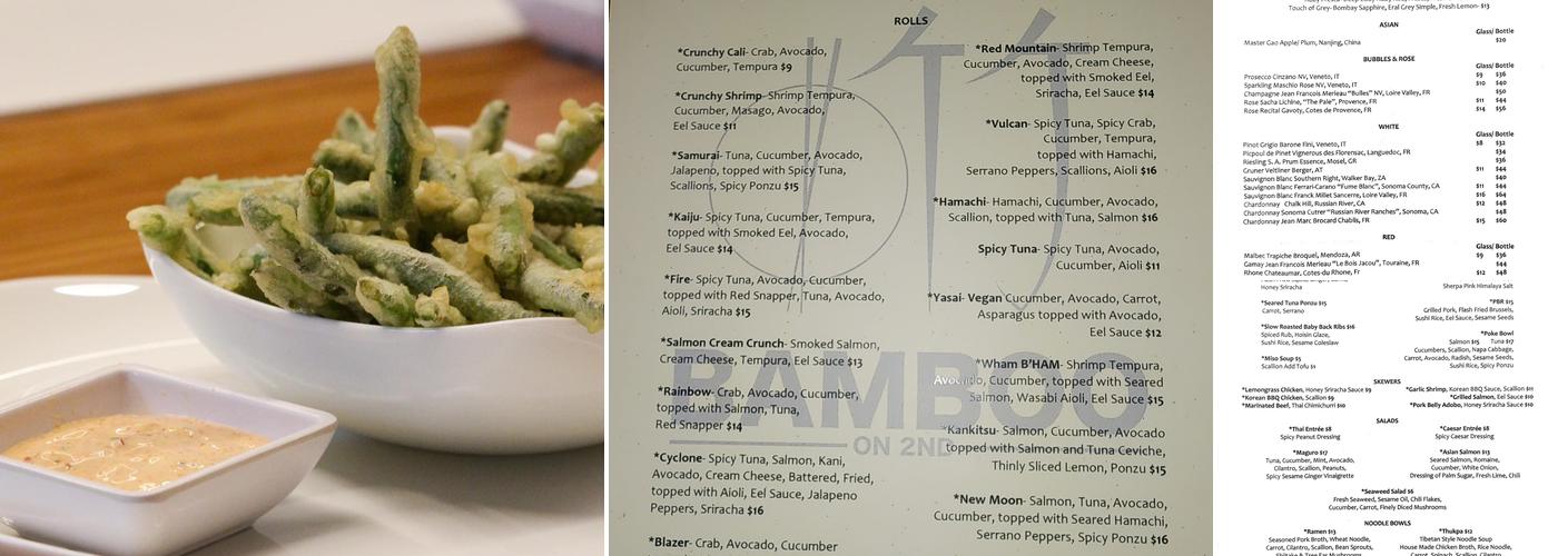 Bamboo on 2nd Menu