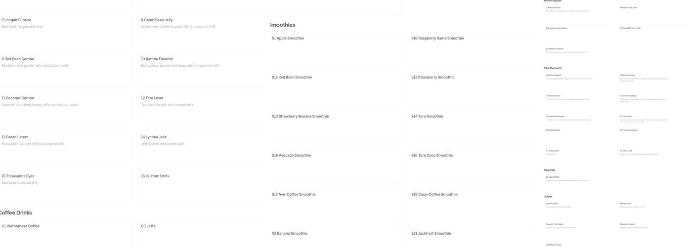 Bambū Desserts & Drinks Menu