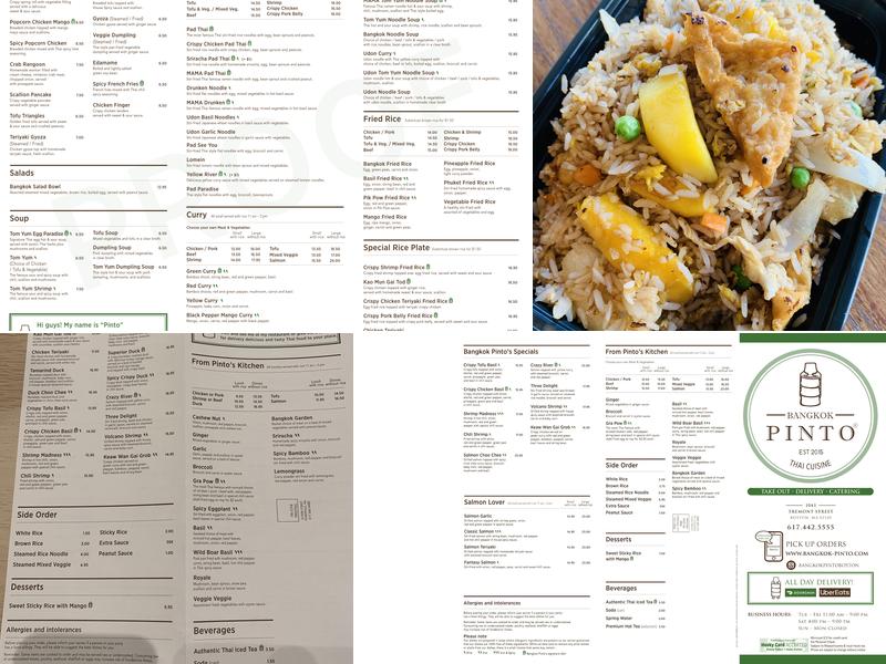Bangkok Pinto Menu