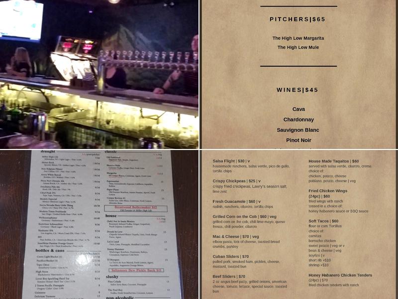 Thunderbird Bar Menu