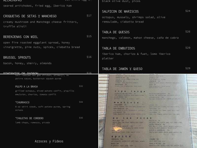 Barceloneta LLC Menu