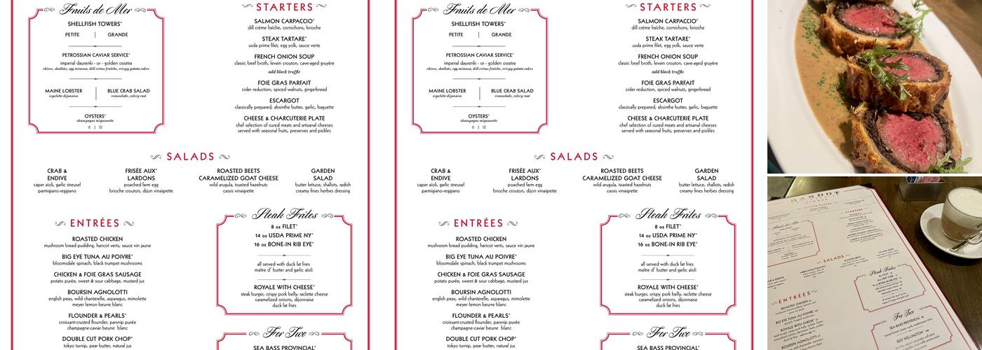 Bardot Brasserie Menu