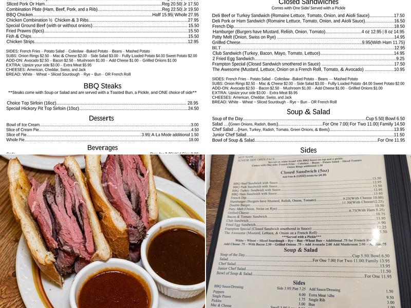 Barney's Hickory Pit Menu
