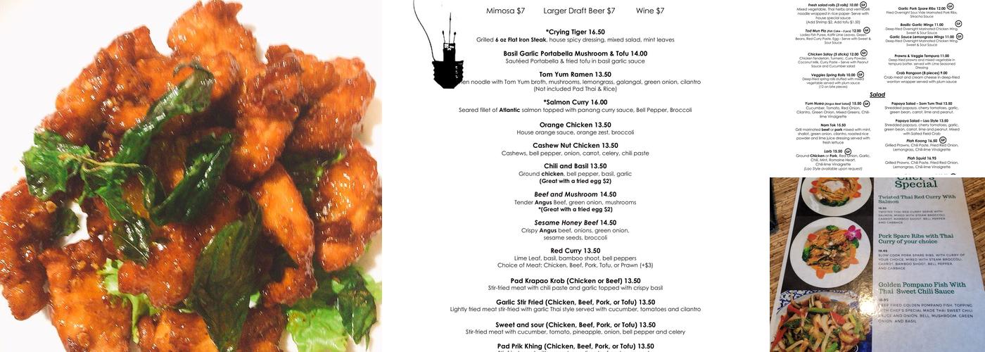 Basilic Essentially Thai Menu