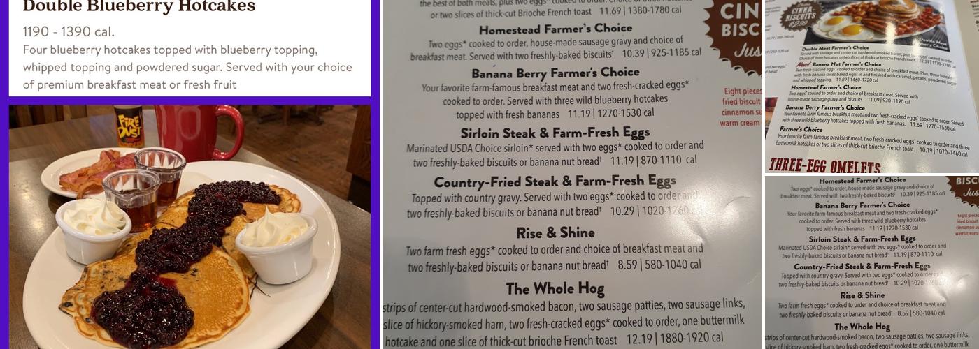 Bob Evans Menu
