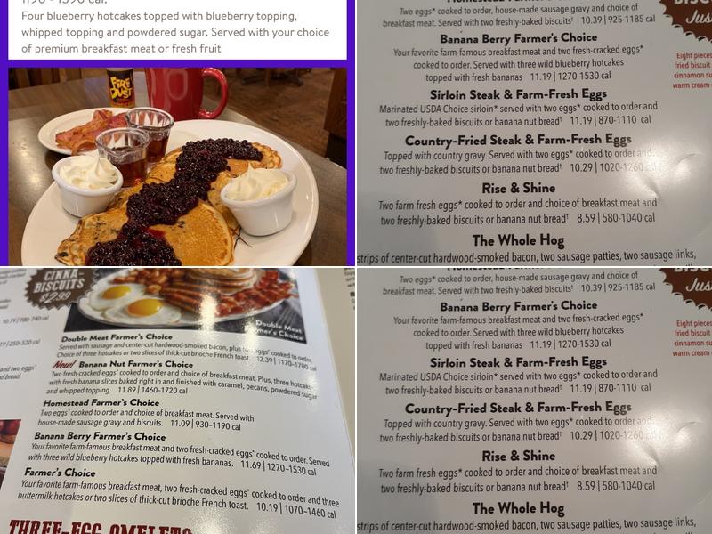 Bob Evans Menu