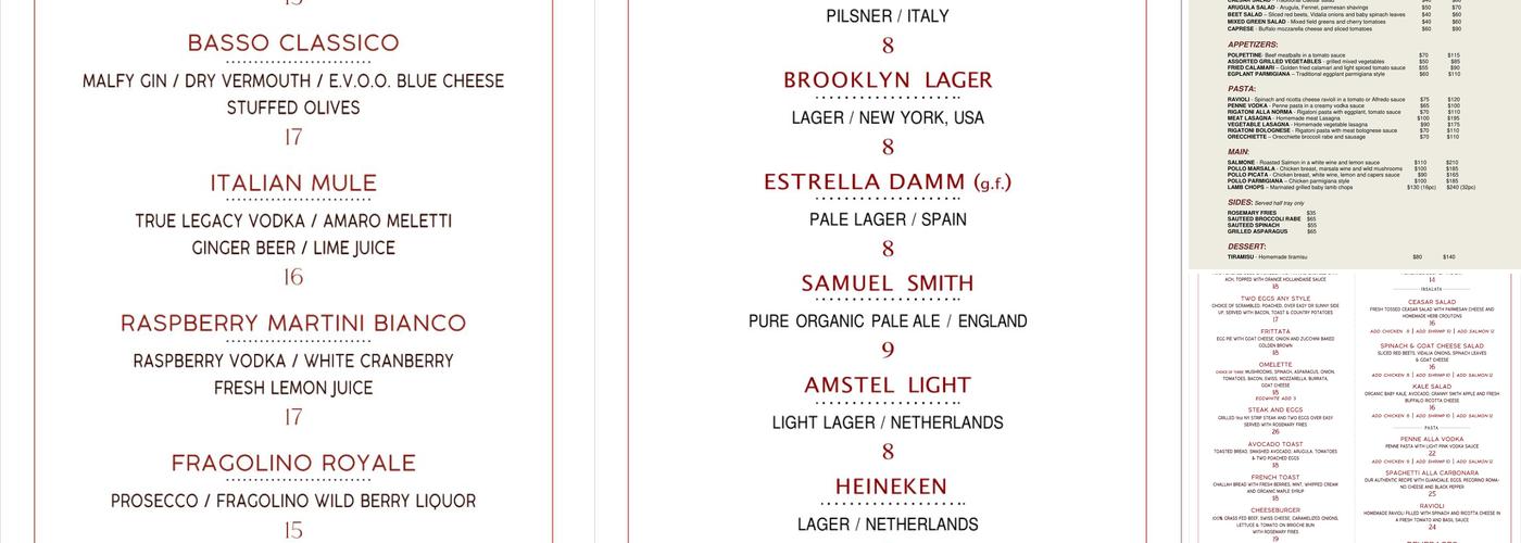 Basso56 Menu
